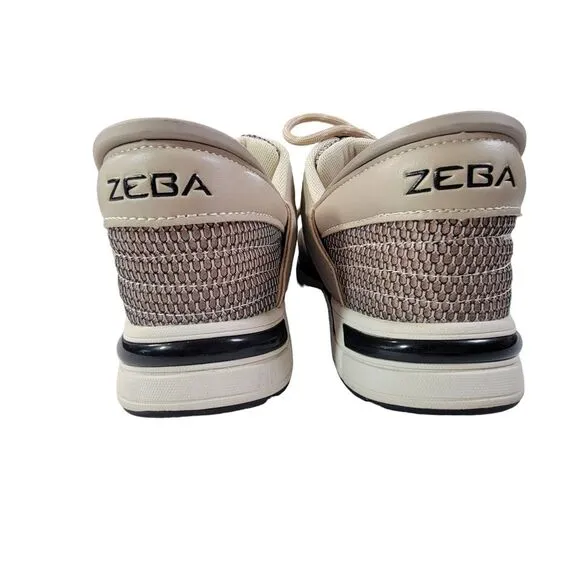Zeba Hands Free Sneakers Men's 8‎ Beige Low Top Lace Up Activewear Shoes