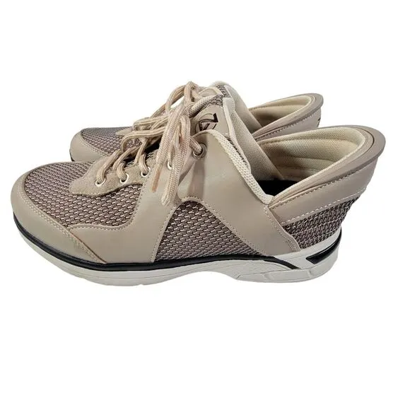 Zeba Hands Free Sneakers Men's 8‎ Beige Low Top Lace Up Activewear Shoes